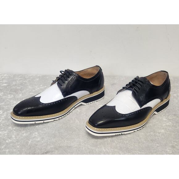 NWT STACY ADAMS Beaumont Mens Black & White Wingtip Oxford Shoes-Size 8.5M main image 7